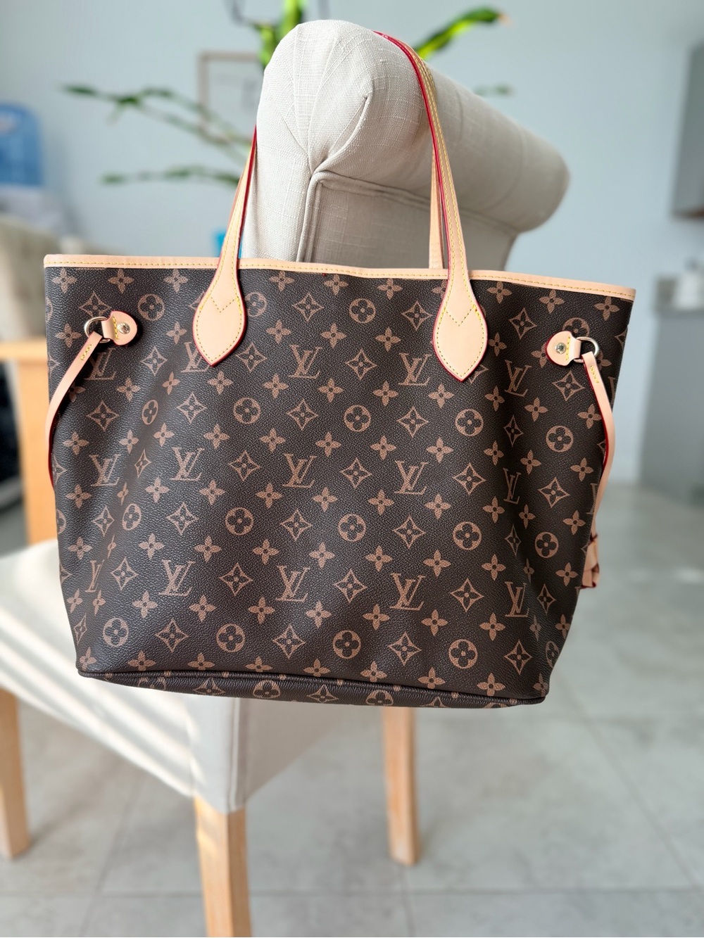 Louis Vuitton Brown Monogram Canvas Tote with Natural Vachetta Trim